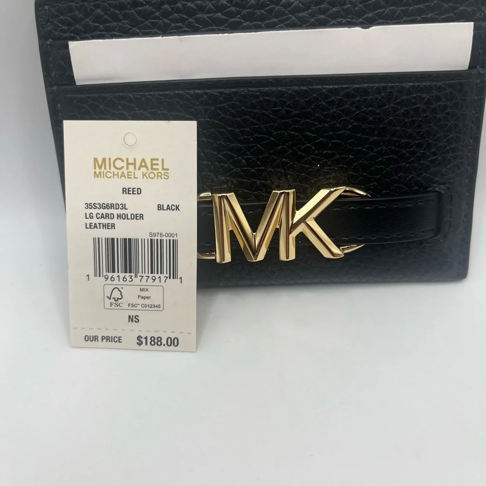 Michael Kors, black large card holder. NWT